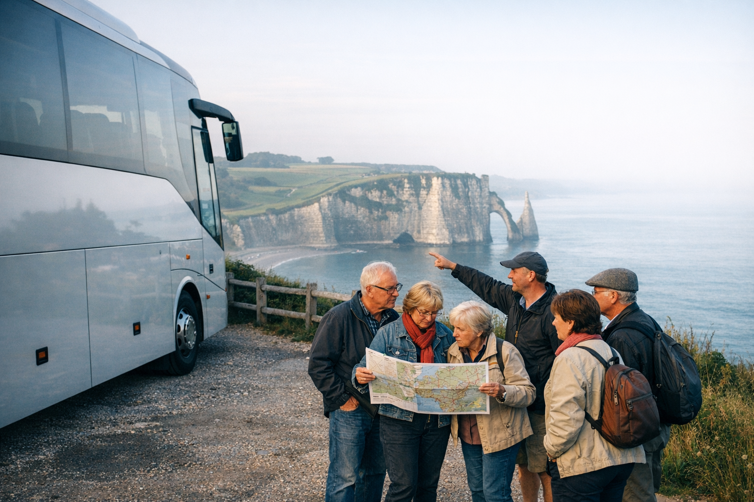 Busreis route Normandië Bretagne