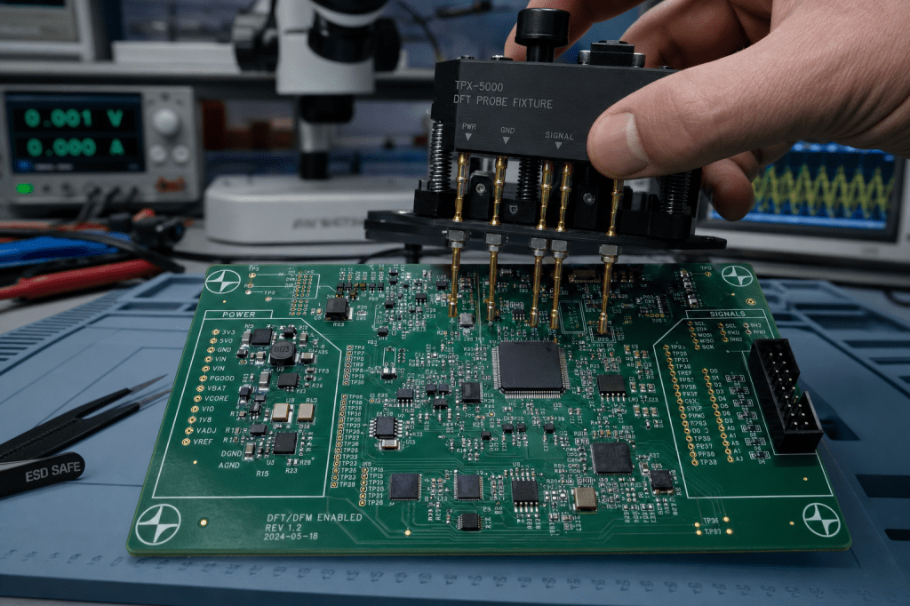 Welke ontwerptips helpen je om een PCB design goed testbaar en produceerbaar (DFT/DFM) te maken en zo debug- en assemblageproblemen te voorkomen?